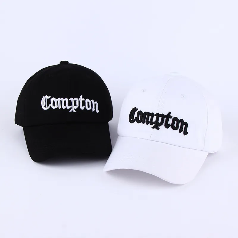 Cap de beisebol Compton Mulheres Snapback Hip Hop Hat Black White Casquette J12253410777
