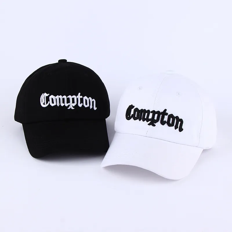 Compton Baseball Cap Heren Dames Snapback Hip Hop Hoed Zwart Wit Casquette J12258528485