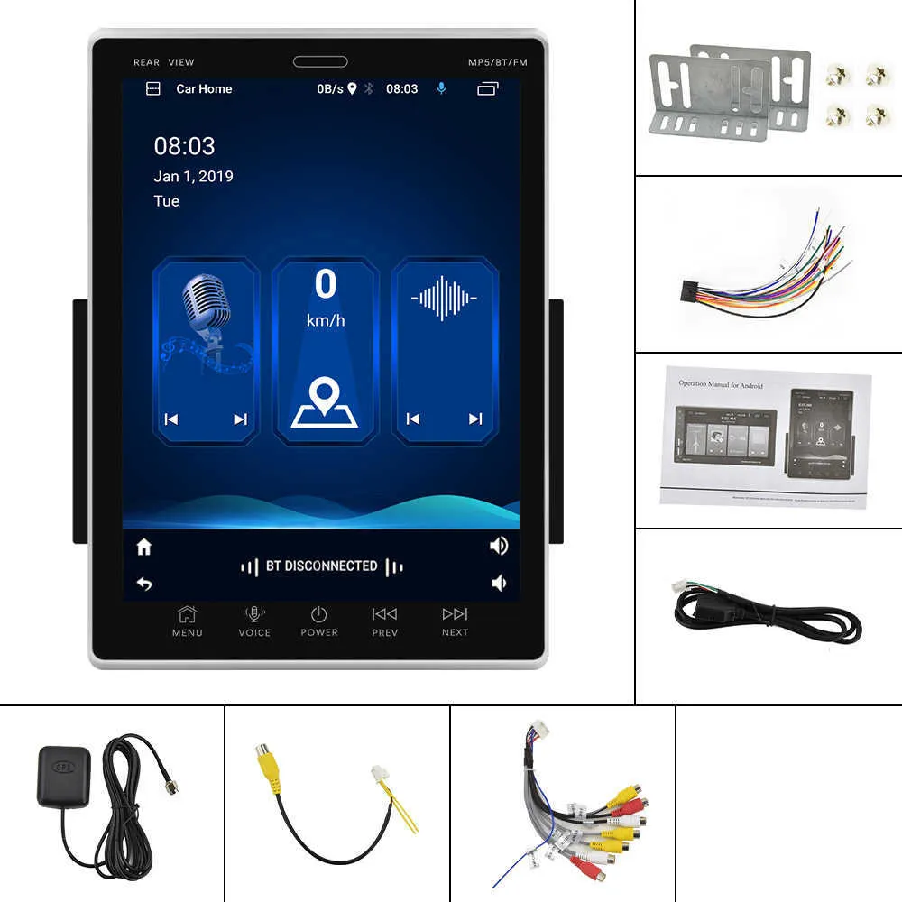 Android 9,1 2Din GPS Radio de coche 9,5 ''pantalla Vertical FM RDS reproductor Wifi para Universal Nissan Toyota Hyundai Kia Passart