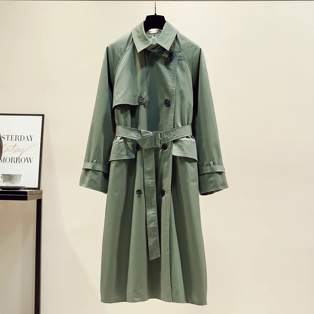 UK Brand new Fashion Fall Autumn Casual Double breasted Simple Classic Long Trench coat with belt Chic Female windbreaker 201111