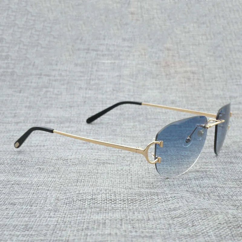 Solglasögon vintage trådkantlösa glasögonkvinnor för sommar lyxiga glasögon män glasögon 1960918