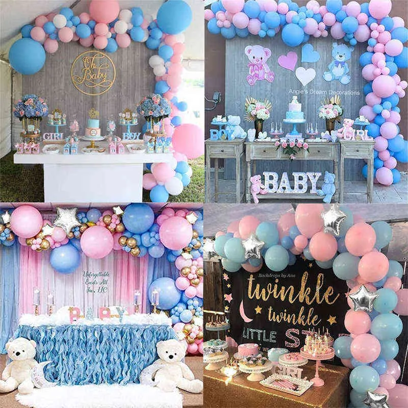 196 stks blauw roze ballon garland gender onthullen ballons boog kit jongen meisje baby shower decoratie globos babyshower partij benodigdheden 211216