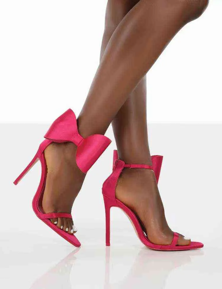 Sandels mulheres moda sandálias rosa senhora fina salto alto Gladiador elegante festa casamento sapatos para verão 220303