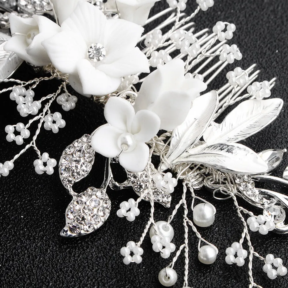 White-Flower-Silver-Leaf-Rhinestone-Hair-Combs-Wedding-Hair-Accessories-Bridal-Women-Pearl-Hair-Ornament-Head (2)