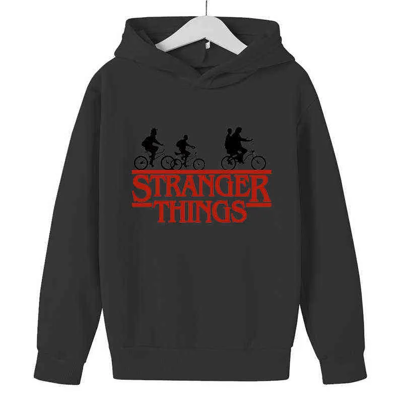 Felpa con cappuccio ragazzi Abbigliamento bambini Felpe con cappuccio Stranger Things divertenti ragazze adolescenti 4-13 anni Felpa bambini Abbigliamento bambini 220209