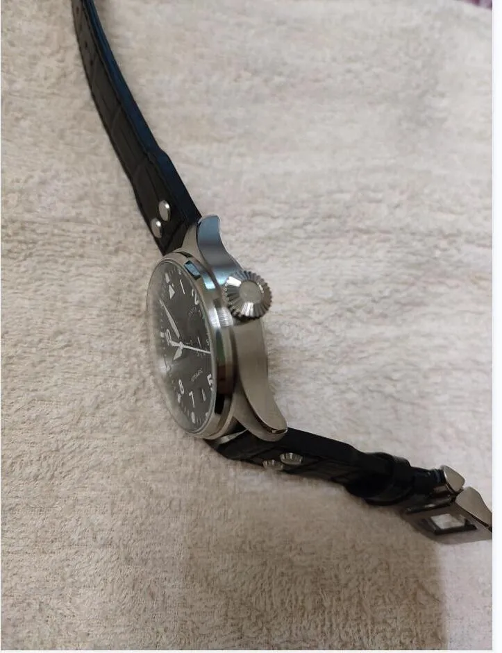2022 Toppkvalitet Luxury Wristwatch Big Pilot Midnight Blue Black Dial Automatic Men's Watch 46mm Mens Watch Watches 214n