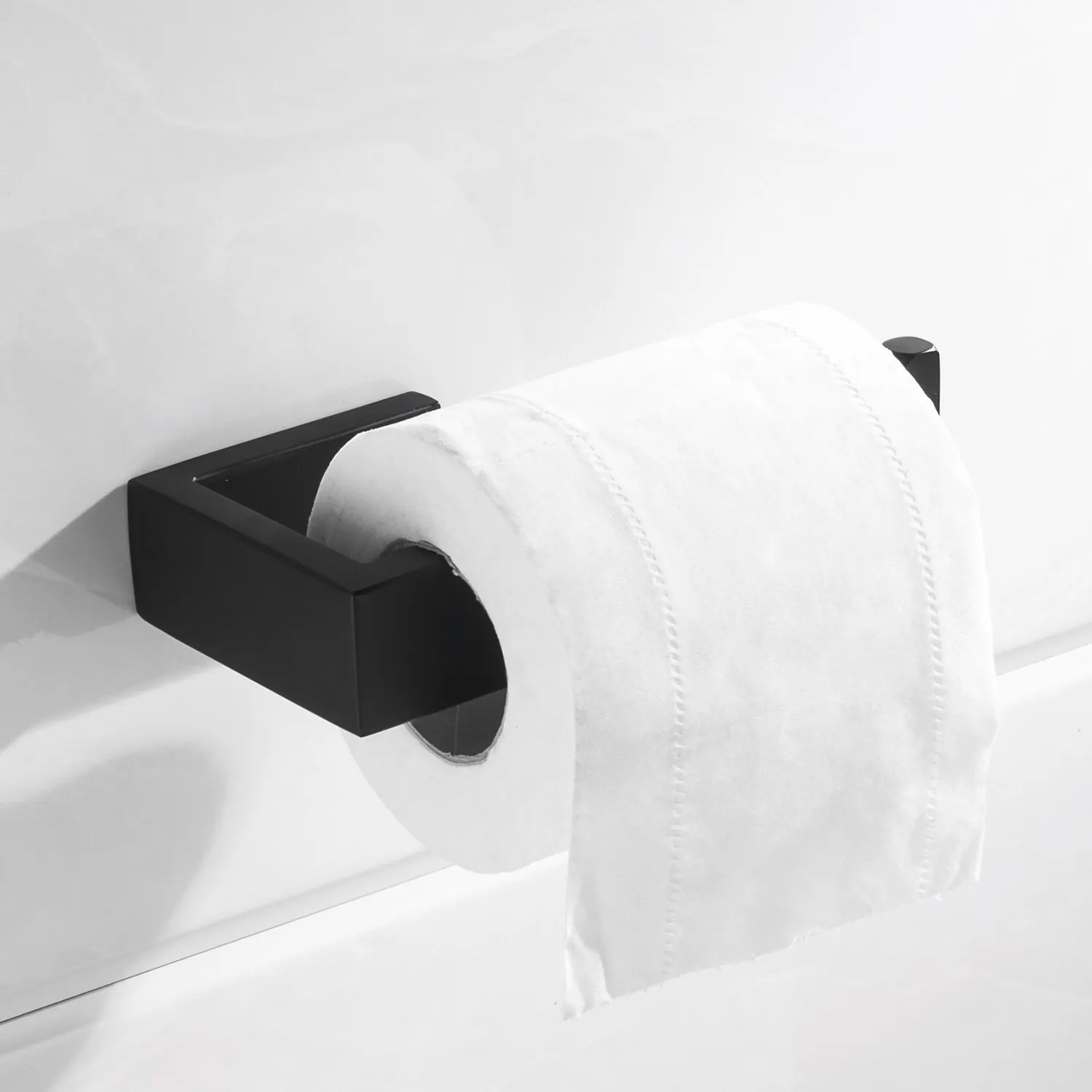 AUSWIND Porta carta igienica in acciaio inossidabile autoadesivo nel porta carta velina da bagno Finitura nera, installazione semplice senza viti Y200407