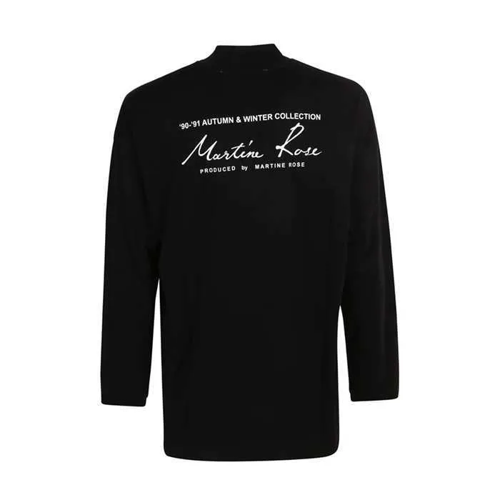 Moletons masculinos Correto Martine rose T-shirt Gola média manga longa primavera e outono t-shirt fundo tendência super quente