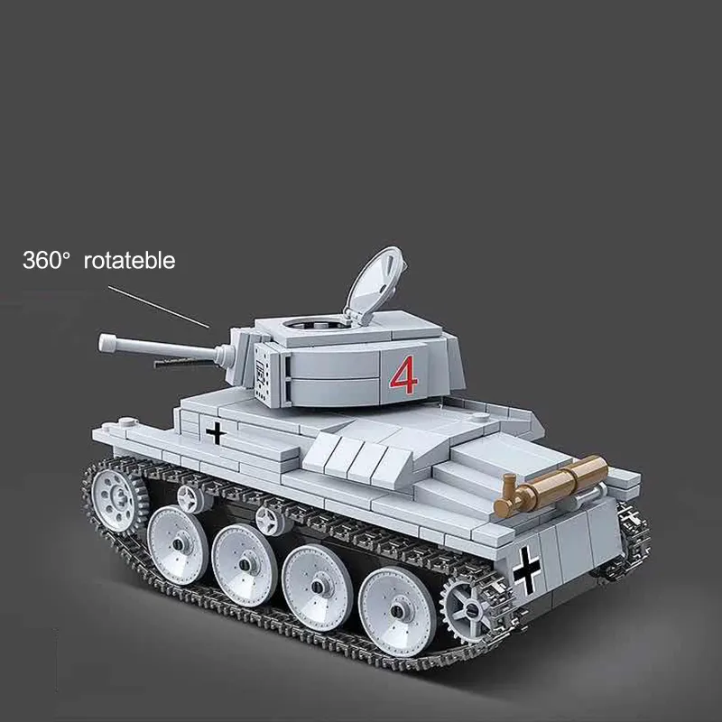 Technic LT-38 Light Tank Building Blocks Compatible Military Army City Soldier Police Figures Weapon Bricks Sets Gift Toy C215R