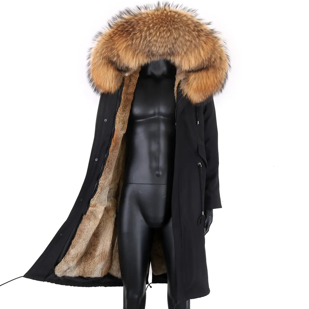 2020 New Waterproof Men Parka Winter Jacket Long Rabbit Fur Coat Man Parkas Natural Fox Fur Collar Hooded Outerwear Streetwear LJ201030