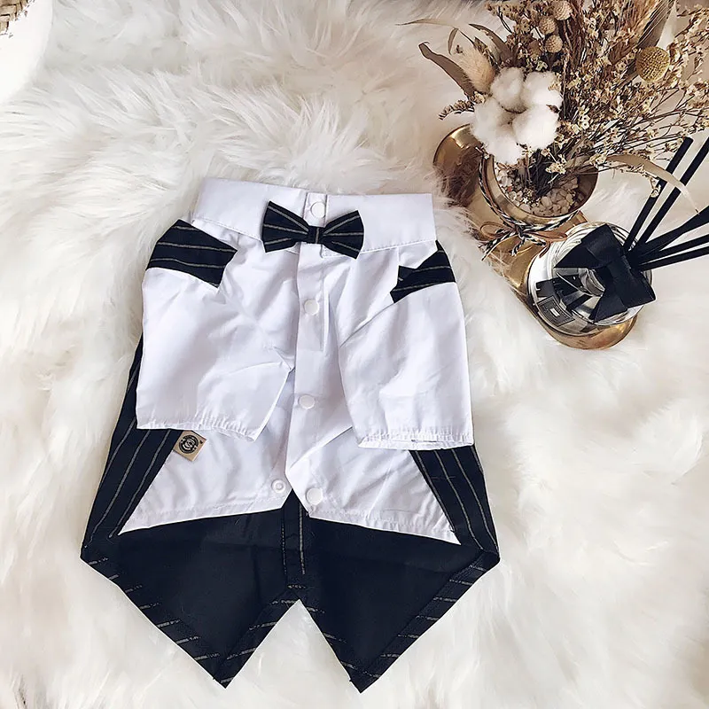 Dog Wedding Clothes Suit Tuxedo For s Costume Bow Tie Pets Clothing s Pug French Bulldog Cat Pet Supplies LJ200923