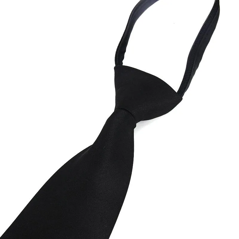 Cravatte pre-annodate Cravatta da uomo Skinny Zipper Rosso Nero Blu Tinta unita Slim Stretto Sposo Party Women Dress Present258v
