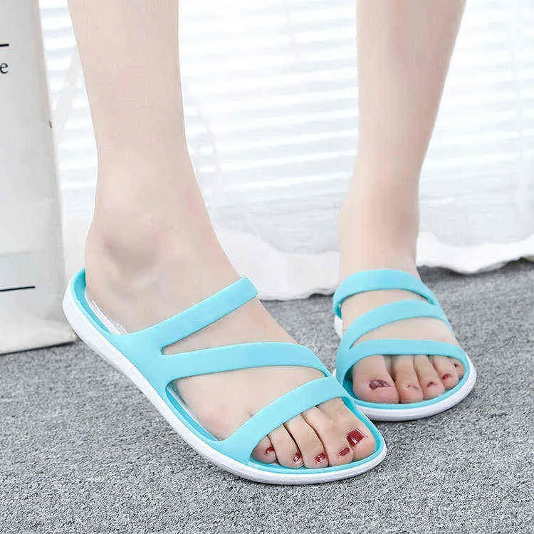 Été appartements sandales femmes chaussures 2022 gelée chaussures de plage femmes sandales confortables chaussures décontractées femme pantoufles Chaussures Femme Y220209