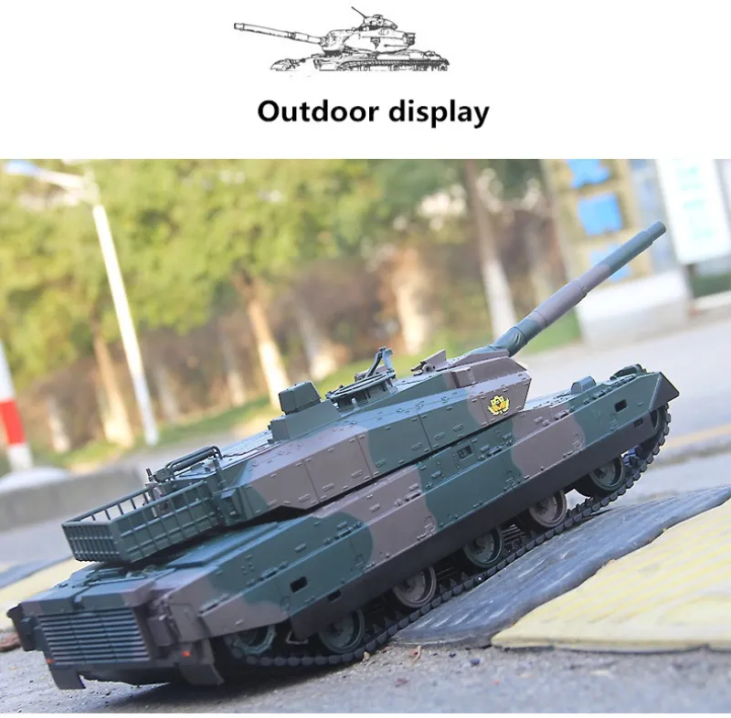 Le plus récent modèle de réservoir électrique RC de recharge jouet pour enfants XQTK24-2 40 minutes 45 degrés pente hors route télécommande armée militaire réservoir jouet 201208