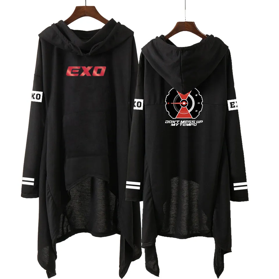 Kpop Exo Neue Mode Koreanische Exo Do Lay Se Hun Kai Singen Für Sie Exo Hoodies Langen Rock Frauen Harajuku Sweatshirts Mädchen Pullover Y200930