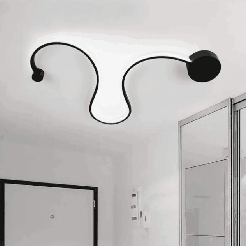 Art Deco Led Curva Parede Iluminação Decorativa Preto Curvo LED Wall Light Home Decor Bar Hall el Indoor lampada a muro Factory Di226K