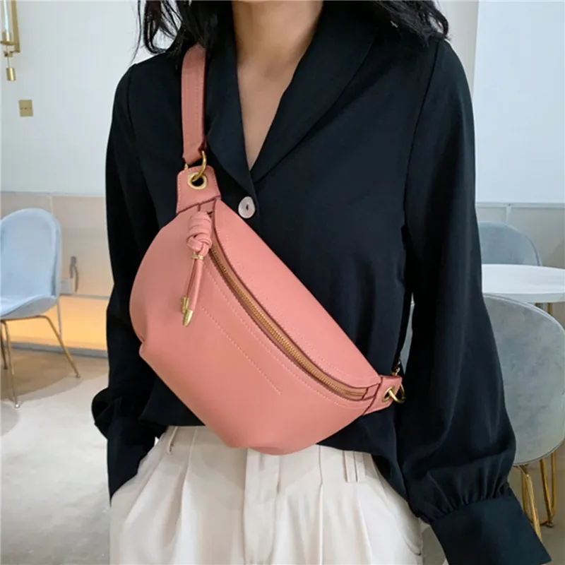 Kobiety w talii Pakiety biała torebka skórzana Fanny Letter Pas Pasple Messer Messenger Portfel Portfel Fashion Chest Crossbody Worka 220222