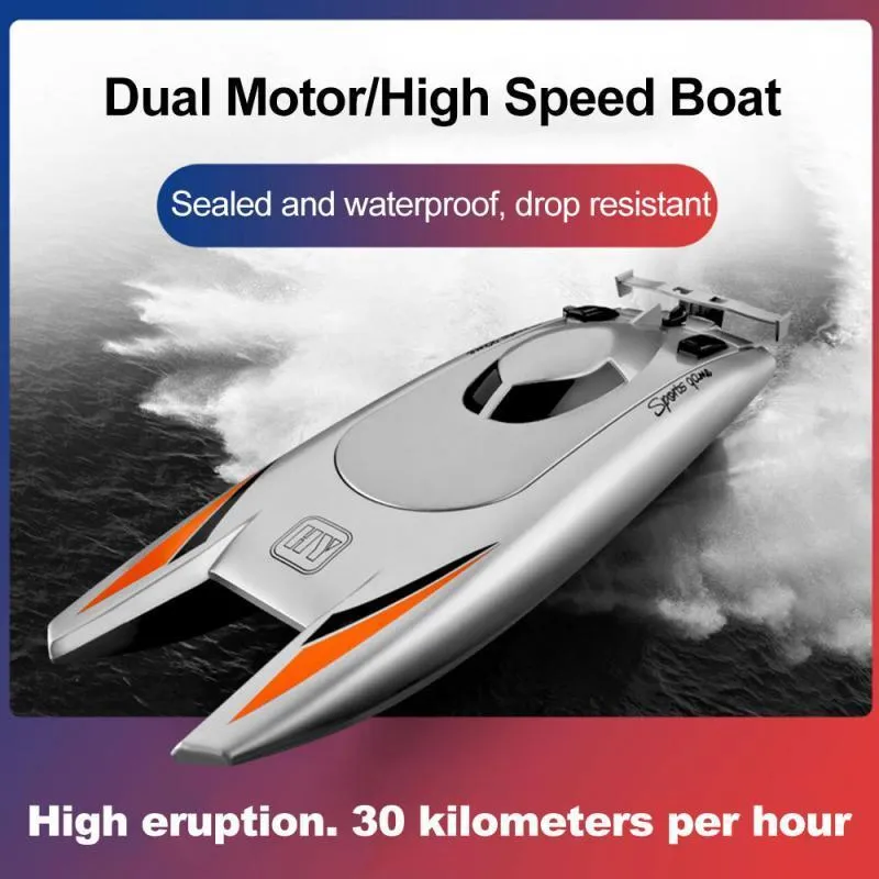 RC Boats Radio Remote Control Boat 30km Hour High Speed Rowing Dual Motor Yacht Kids Competition Boat Water Toy Xmas Gift 201204