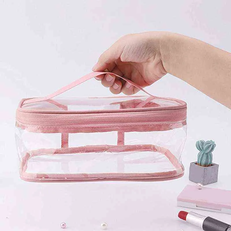 NXY化粧品バッグ2枚の透明ジッパー防水携帯用旅行保管庫220303