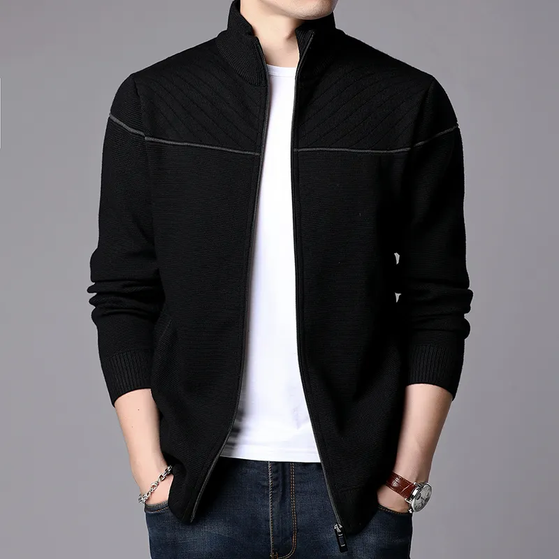 Fashion Jackets Mens Stand Collar Cardigan Trend Streetwear Overjat Slim Fit Windscheper Casual jas Men kleding 201127