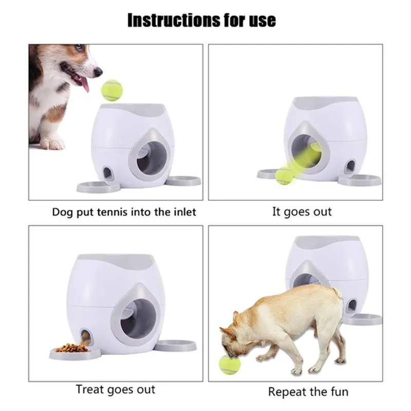 Hund Interaktive Spielzeuge Haustier Tennisball Werfen Fetch Maschine Katzen FDA Lebensmittel Abgabe Belohnung Spiel Training Tool Hund Langsame Feeder LJ201028