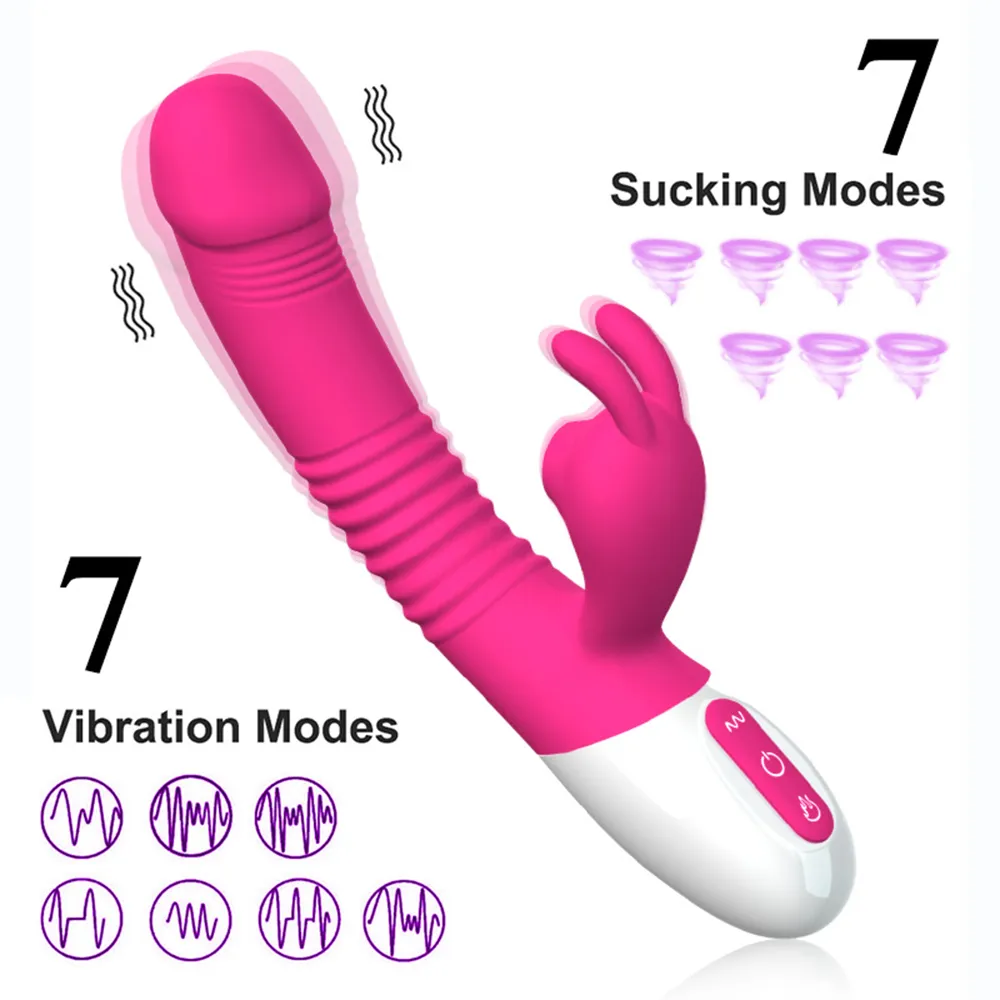 7 * 7 Velocità Fallo vibrante con vibratore succhiante donna Strapon Anal vaginale Stimolatore clitorideo vibratori Giocattoli adulti e sexy