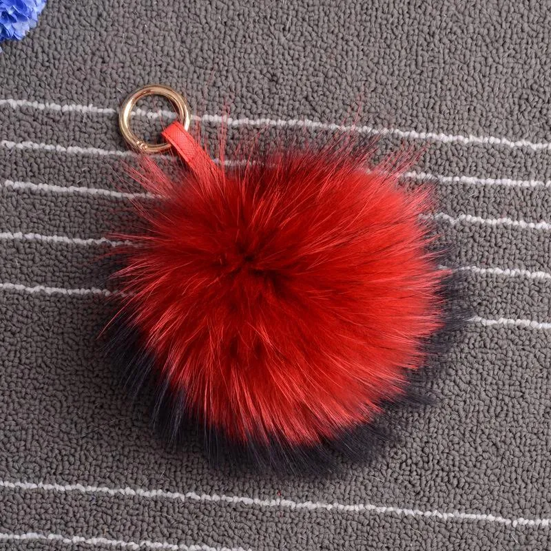 15 cm flauschiger Waschbärenfell-Kugel-Pom-Pom-Schlüsselanhänger Porte Clef Pompom De Fourrure Llavero Pompon Schlüsselanhänger Chaveiro Charm Bag Pendant255c