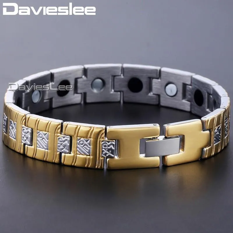 Chaîne à maillons Davieslee Bracelet de montre Bracelet hommes femmes Bracelet Bracelet lien acier inoxydable or argent couleur 12mm DKBM145289q