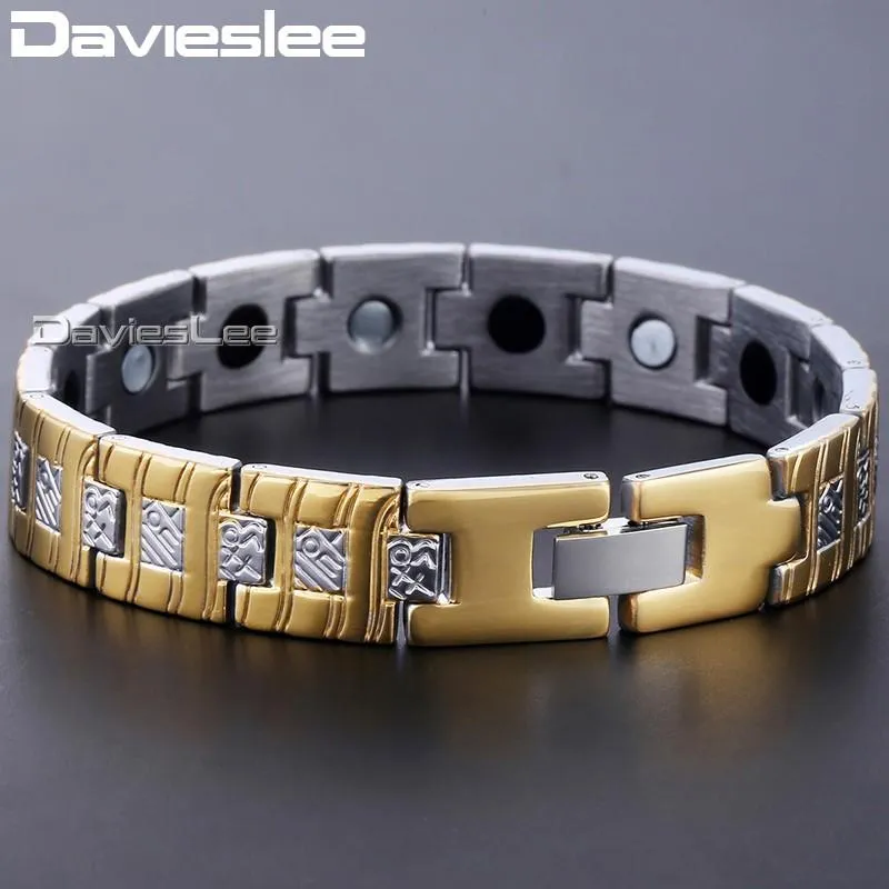 Link Chain Davieslee Horlogeband Armband Heren Dames Polsband Bangle Link Roestvrij Staal Goud Zilver Kleur 12mm DKBM145289q