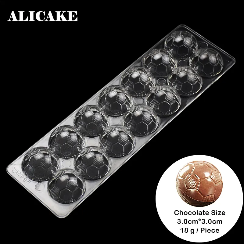 14 Mulden Ball 3D Schokolade Formen Form Polycarbonat Kugel Backen Gebäck Werkzeuge Kunststoff Fußball Kuchen Dekorieren Backformen Formen T200703