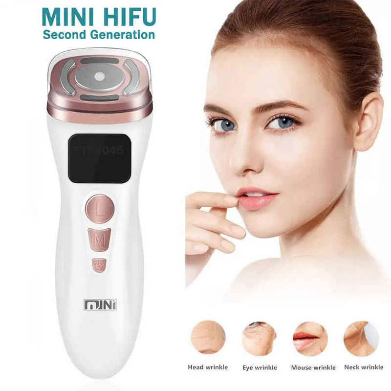 NXY Face Care Dispositivos Novo Mini Hifu Máquina Hifu Ultrassonografia RF Fadiofrecuencia EMS Microcurrent Lift Lift Forma Apertação da Pele Cuidados de rugas Produto 0222