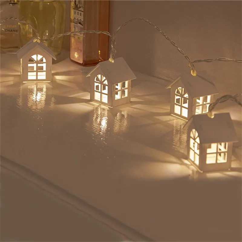 1.5M 10 LED a forma di casa Anno Led String Light la decorazione della festa nuziale di Natale Luci Holiday Lighting Garland Y201020