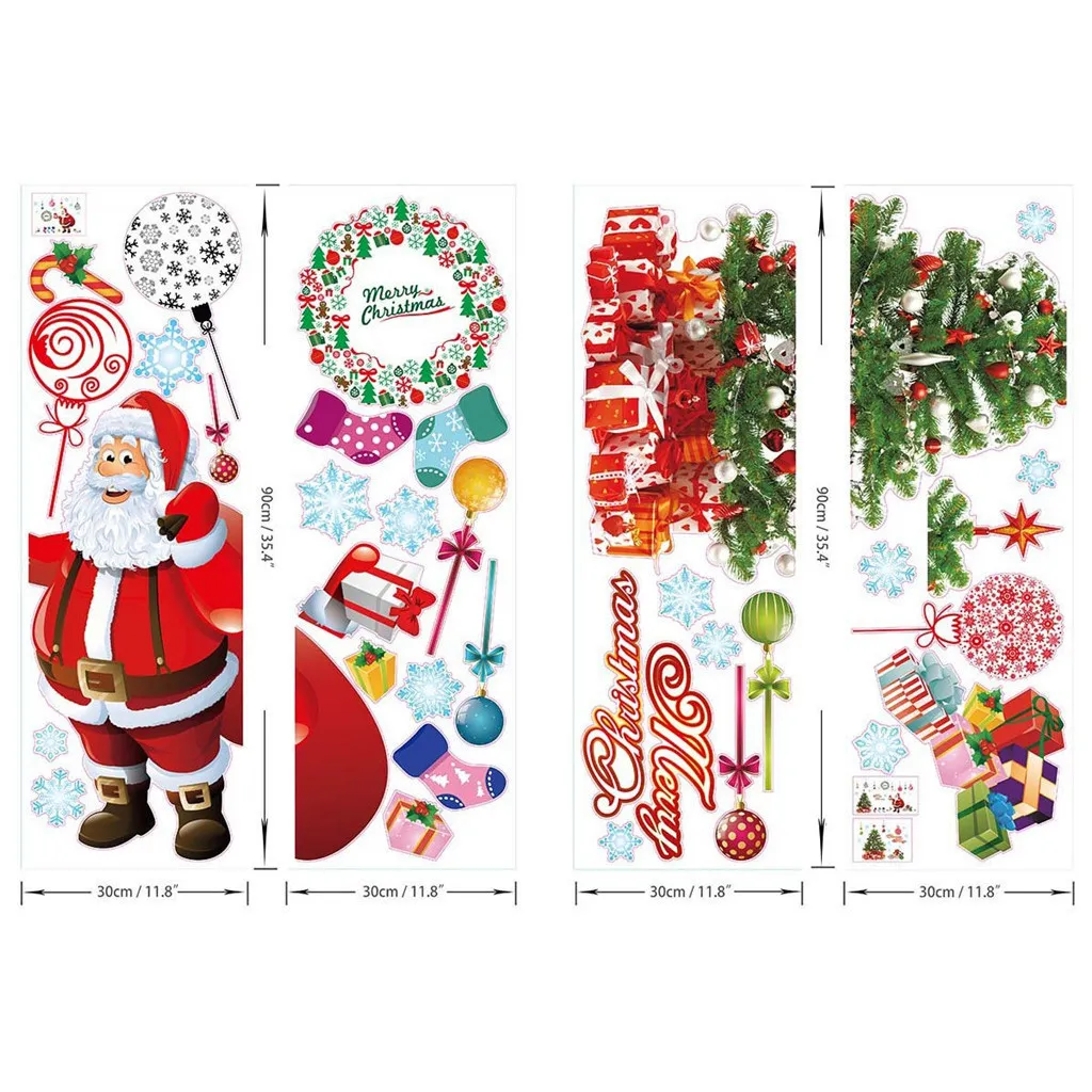 Christmas Vinyl Janela de vinil adesivos de parede decalque decalque decoração removível decoração doméstica Acessórios para decoração de casa adesivos Muraux 730 Y201020