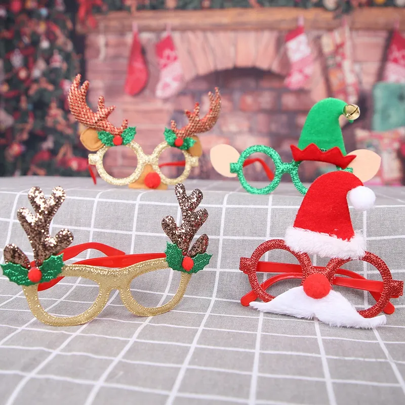 Kerstbril Frame Antlers Cat Ears Bril Frames Festival Cosplay Party Eyewear Ornament Xmas Decoration Supplies BH4340 TYJ