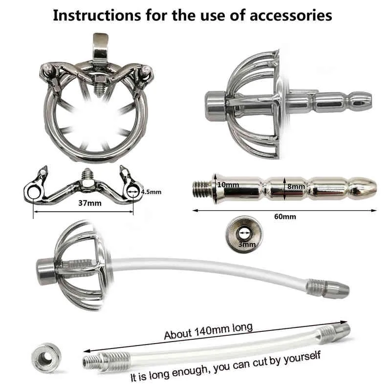 Nxy Cockrings Ergonomic Stainless Steel Stealth Lock Male Chastity Device Cage Penis Ring Belt S055 0215