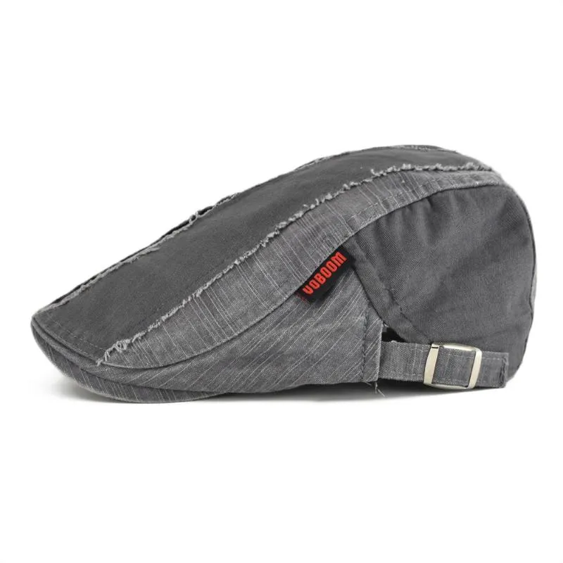 Cappelli Sboy VOBOOM Berretto piatto in cotone effetto invecchiato grigio Berretti da golf da uomo Cappello Baker Boy retrò Maschio Gatsby Driver Cabbies Berretto Boina 1224H