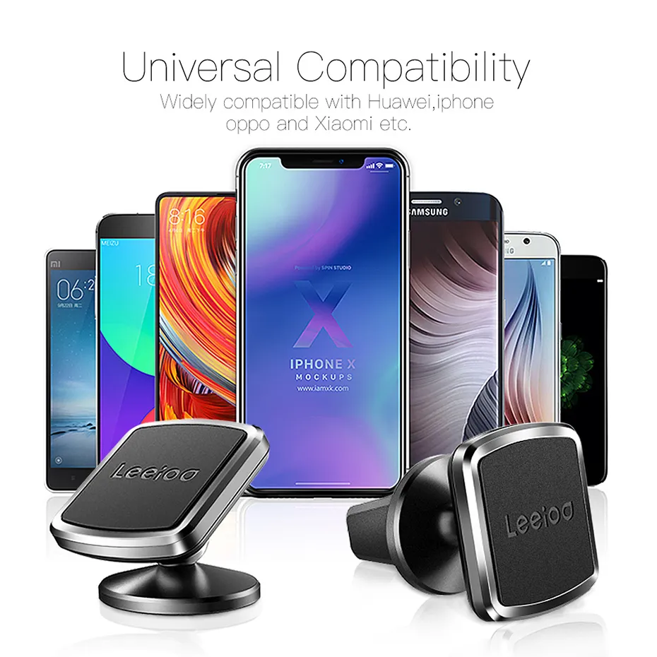 Leeioo Uniwersalny Samochód Blacket Magnetyczny Samochód Telefon Holder GPS Stojak Air PastFor iPhone 6 7 8 x 11 Samsung Huawei Xiaomi Oppo Vivo