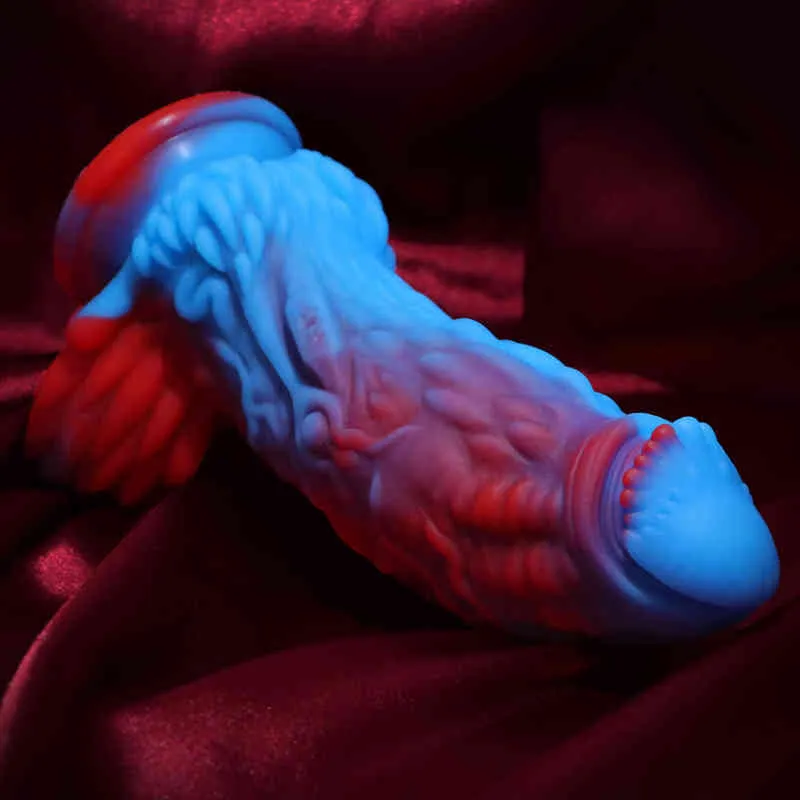 NXYディルド肛門のおもちゃ新しいLanfengシリコーン特殊形シミュレーションペニス大厚い長い女性オナニーデバイス裏庭プラグ楽しい製品0225