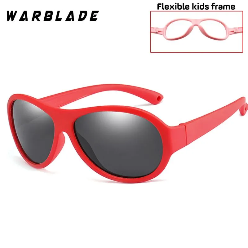 Warblade crianças óculos de sol polarizados moda em forma de coração meninos meninas óculos de sol uv400 bebê quadro de segurança flexível eyewear264f