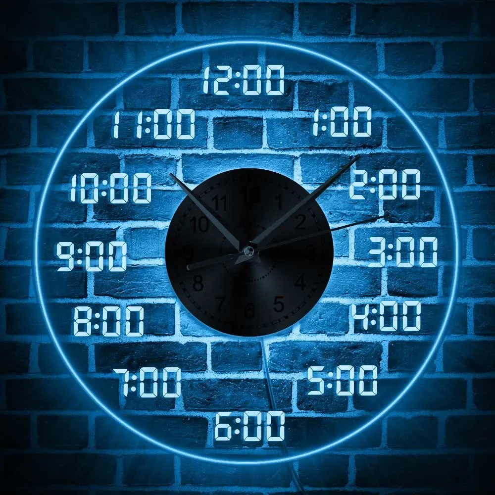 Numeri digitali orologio da parete con retroilluminazione LED Numeri progettati minimalisti in appende Acrilico LED LED Orologio da parete Decor notte LJ201204