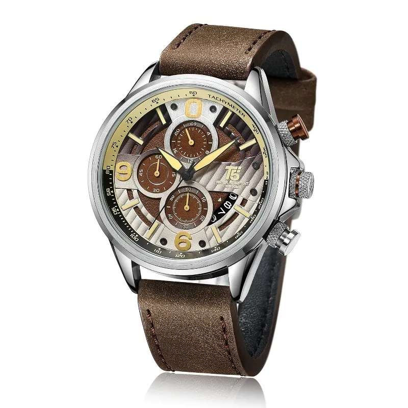 T5 Leather Men's watch, quartz watch, waterproof, sports watch