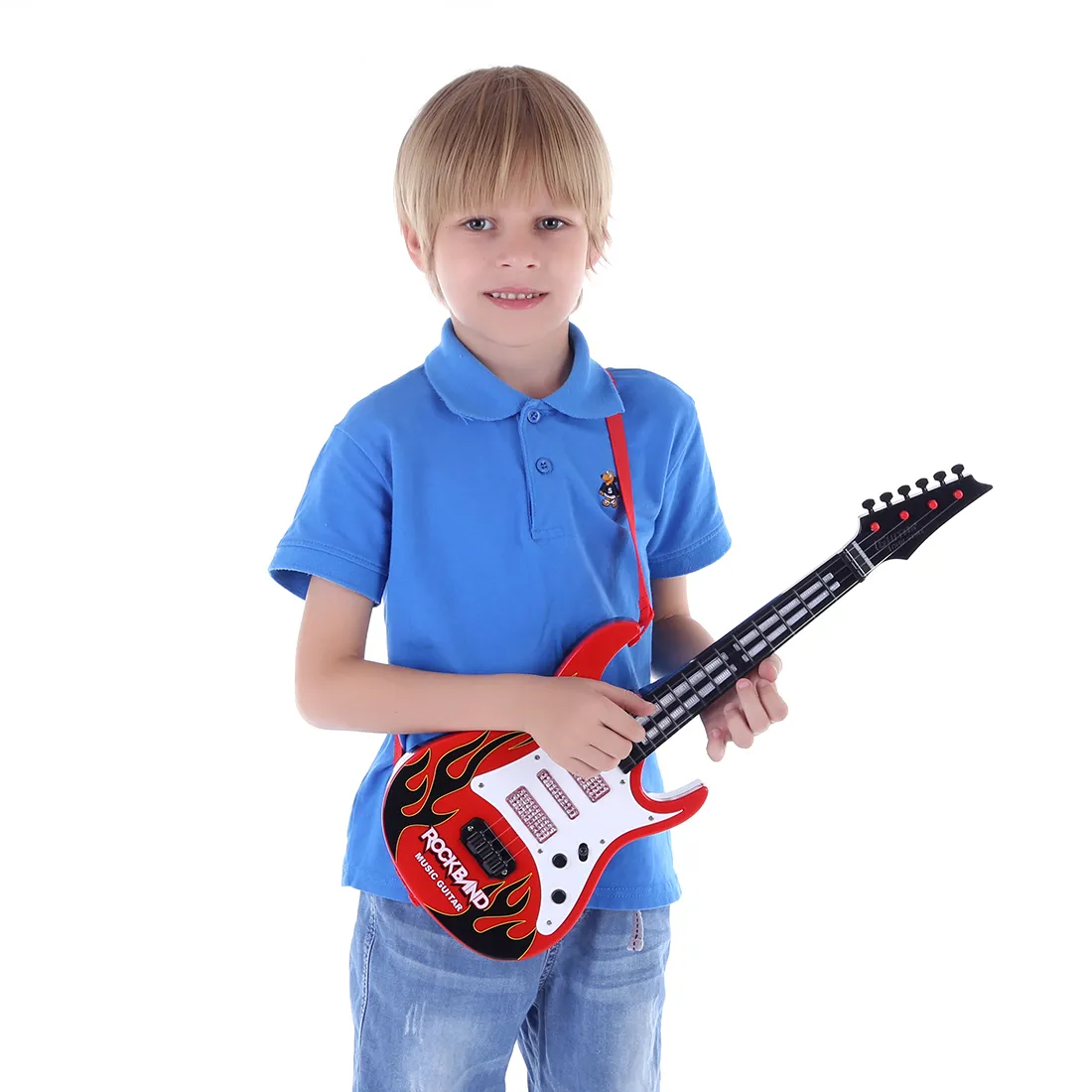 Hohe Qualität Hot 4 Saiten Musik E-gitarre Kinder Musikinstrumente Lernspielzeug für Kinder Weihnachten Neujahr Geschenke LJ200907