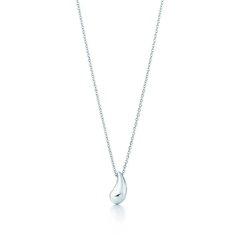 Shinetung s925 srebrny srebrny stylowy prosty srebrny naszyjnik łez 1 1 High-end damska biżuteria z walentynkami Prezent Q0312E