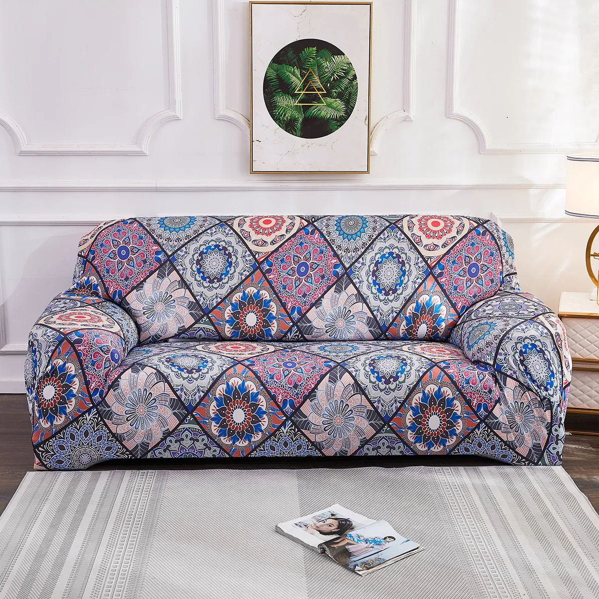 Housse de canapé imprimée bohème Spandex Maroc Couverture de canapé tout compris Couverture de canapé en tissu jacquard durable et sans rides D30 LJ201216