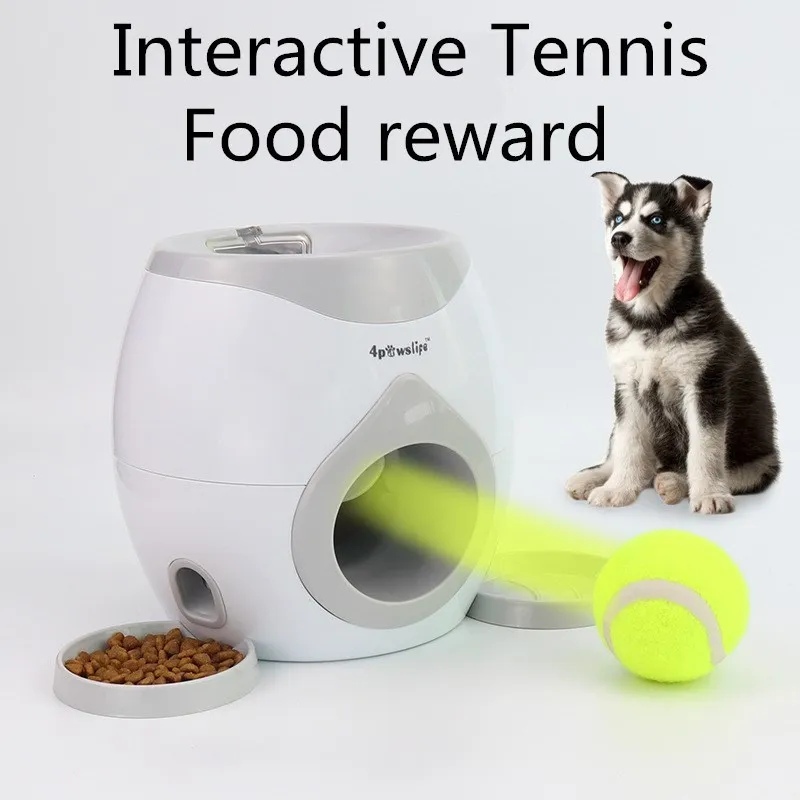 Home Pastime Interactive Toy Tennis Launcher Substitute Dog Toy Training Pet Supplies Food Reward Toys Pet Ball Rolling Device LJ201125