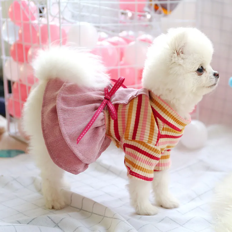 Spirng Summer Dog Clothes Princess Dress Warm for Small Dogs Cat Costumes Coat Jacket Puppy Shirt Pets Outfits T200710319D