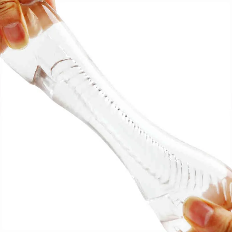 NXY Sex Masturbators Olo Transparents Penis Exercise Male Masturbator Adult Products Soft Jelly Tpe Shop Toys for Men 220127