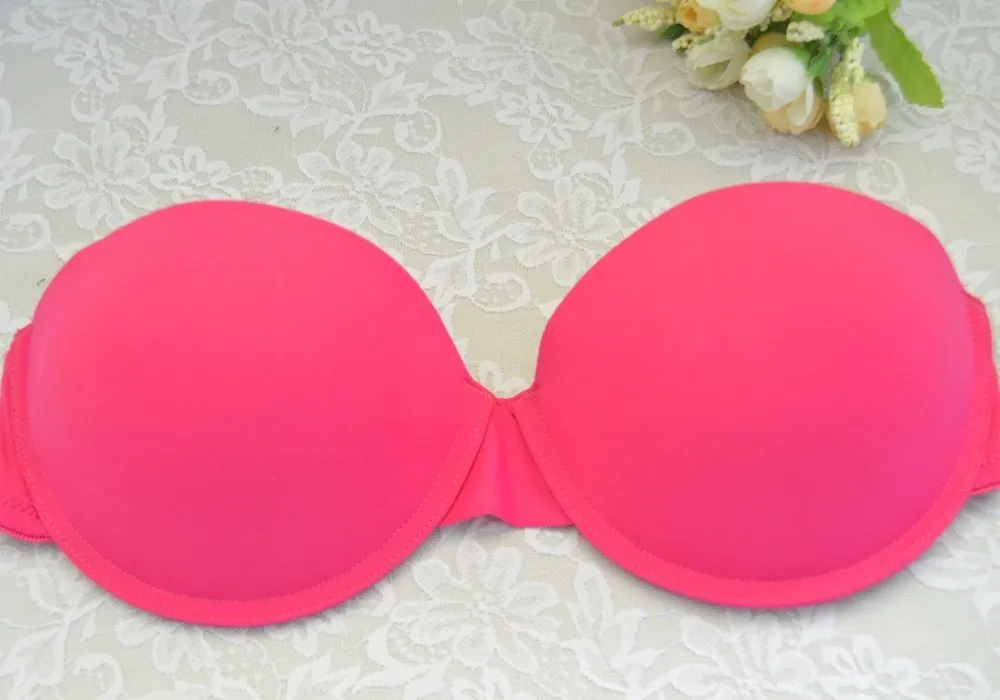 Reggiseno trasparente trasparente Reggiseno push-up imbottito da donna Reggiseno senza spalline Convertibile Regolato Grande mezza tazza Semplice lingerie sexy Tutti i giorni LJ200821