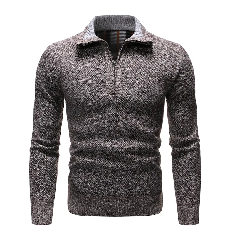 NEGIZBER Autumn Winter Mens Sweater Solid Slim Fit Pullovers Men Sweaters Casual Thick Fleece Turtleneck Sweater Men 201221