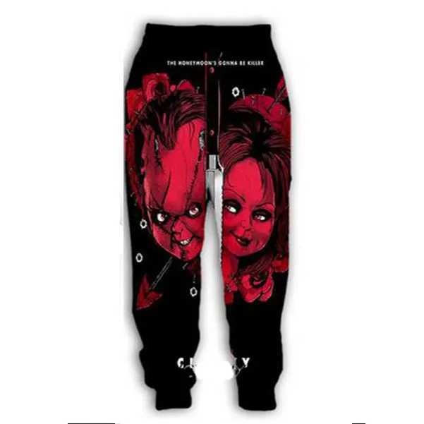 Nya män Womens Horror Movie Child's Play Chucky Funny 3D Print Fashion Tracksuits Hip Hop Pants Hoodies MH0229288A